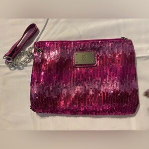 Pink Sequin Clutch Bag